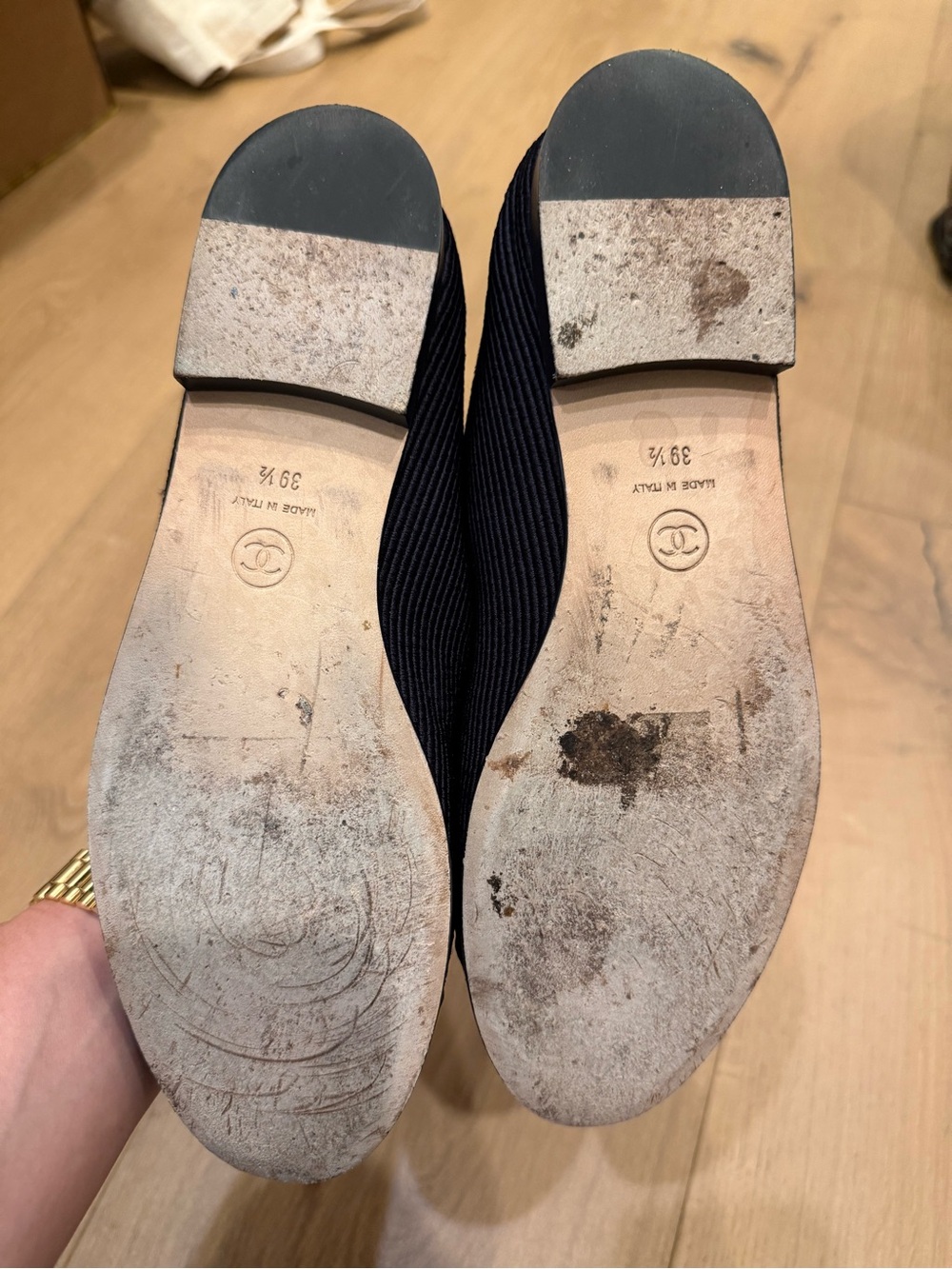 LAST CHANCE - CHANEL navy ballet flats - size 39.5 - Picture 7 of 8